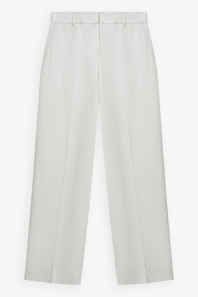 Брюки прямого кроя со льном