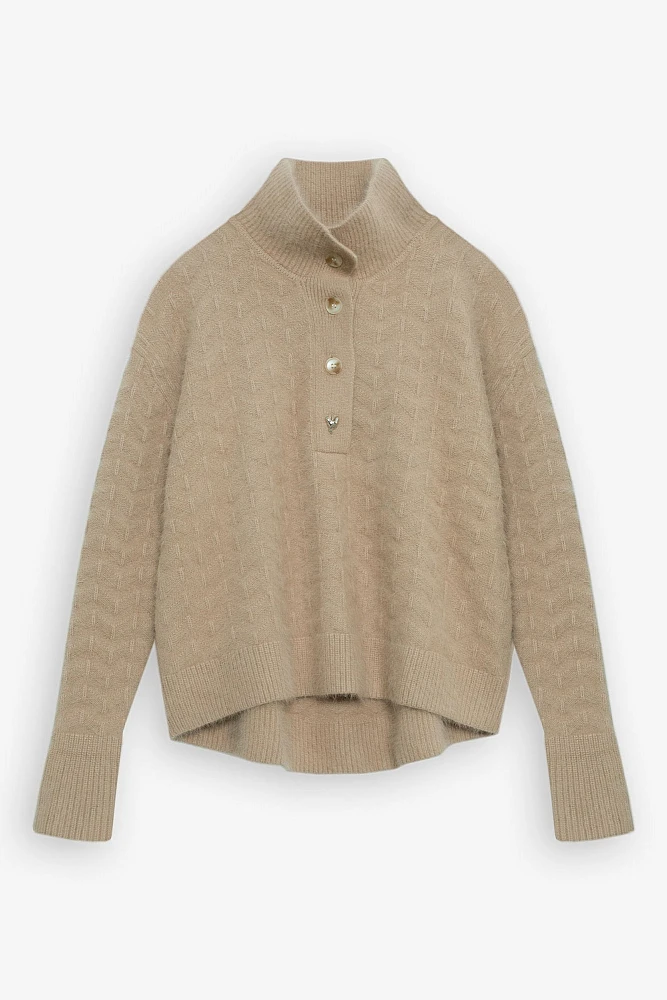 Свитер поло фактурный из ангоры