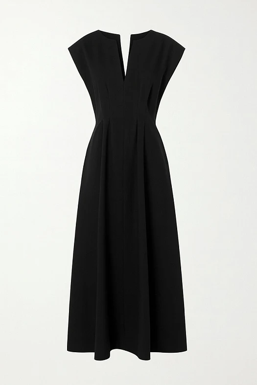 Платье миди без рукава (Вискоза плотная арт.1988 Черный 50% вискоза, 43% п/э, 7% эластан; Размер: L)