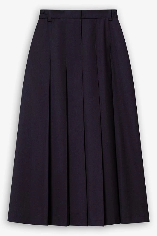 Юбка миди со складками (Вискоза стрейч арт.1807 Темно-фиолетовый 67% вискоза, 28% п/э, 5% эластан; Размер: XXS)