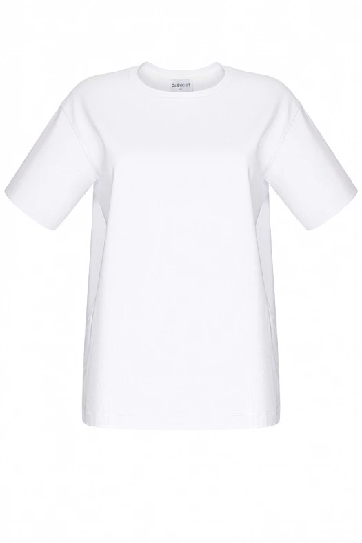 Футболка со смещённым плечевым швом (Трикотаж средней плотности арт.1246 Белый 100% хлопок; Размер: L)