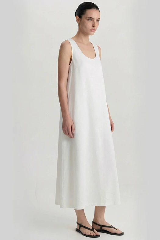 Платье миди О-силуэта (Вискоза шиммер арт.1784 Белый 68% вискоза, 32% п/э; Размер: S)