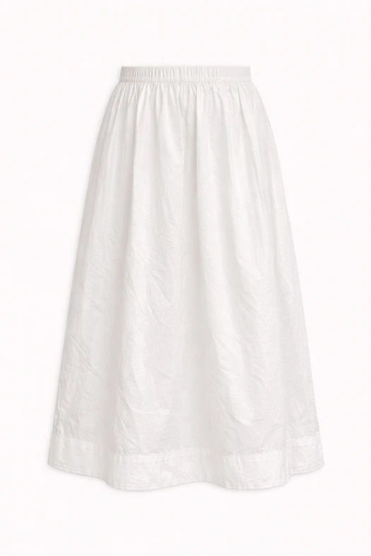 Юбка миди из хрустящего хлопка (50% хлопок, 50% нейлон Белый; Размер: M-L)