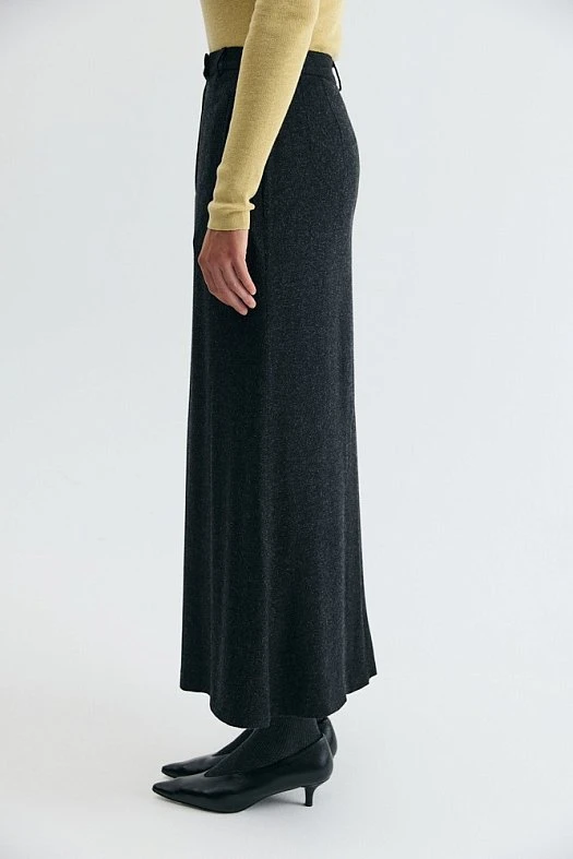 Юбка макси годе (Вискоза стрейч арт.1952 Графитовый 90% вискоза, 7% акрил, 3% эластан; Размер: S)
