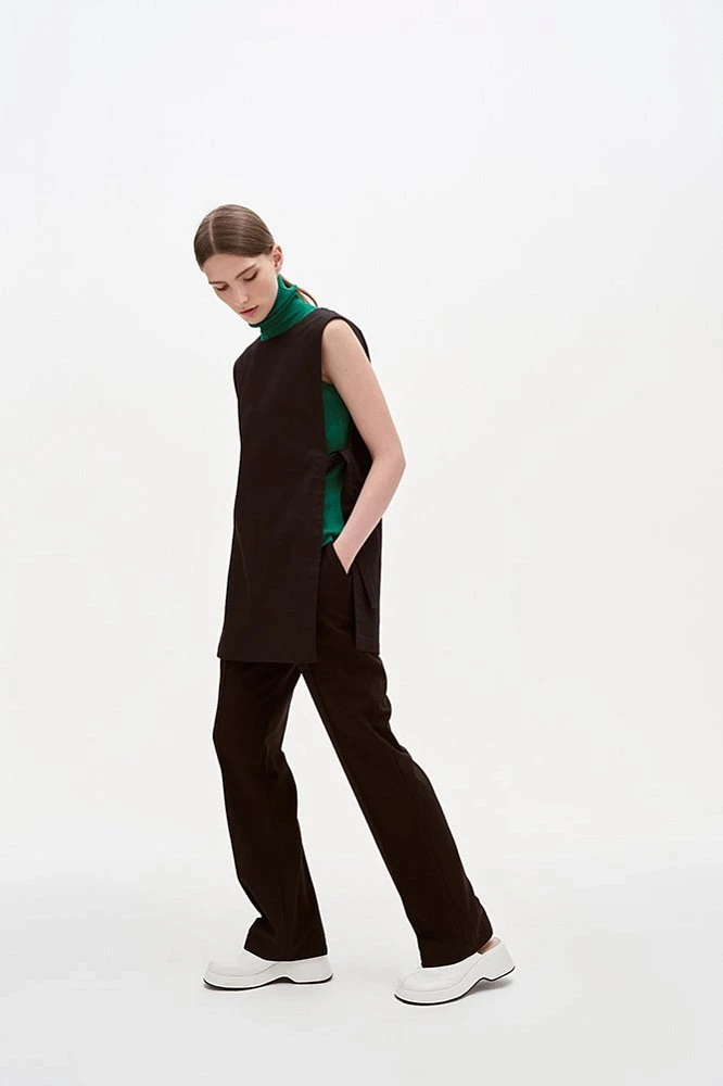 Пуховик с трикотажными деталями