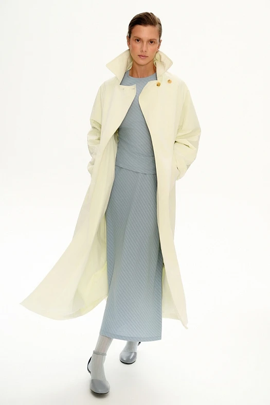 Юбка макси из фактурного трикотажа (Трикотаж фактурный арт.1679 Серо-голубой 50% вискоза, 50% п/э; Размер: L)