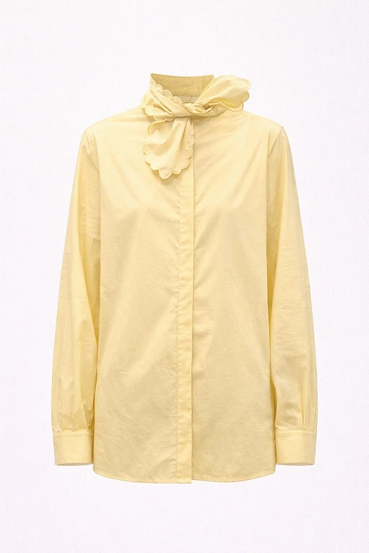 Рубашка с фестончатым воротником (100% хлопок Светло-желтый; Размер: L)