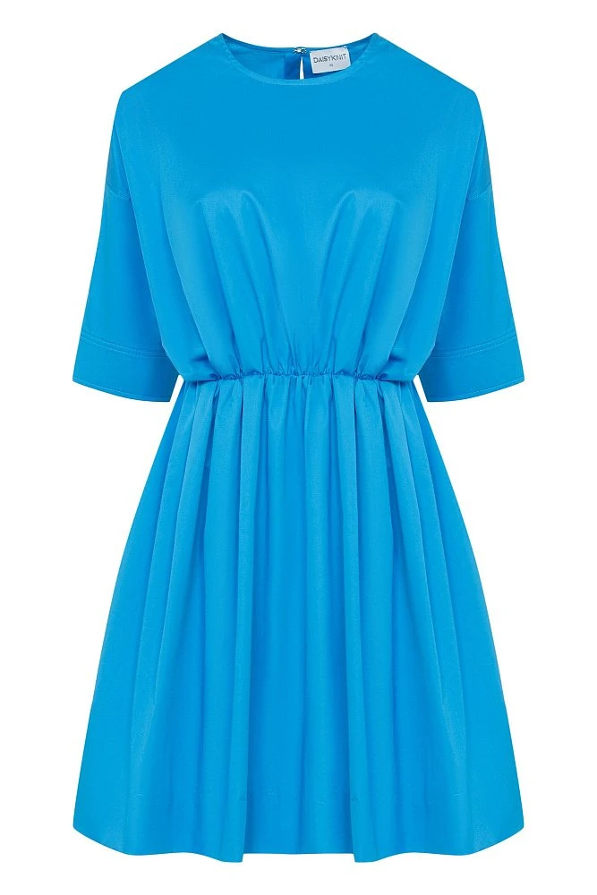 Платье мини из хлопка со сборками