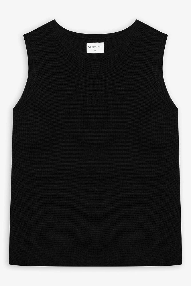 Топ из вязаного трикотажа с круглой горловиной