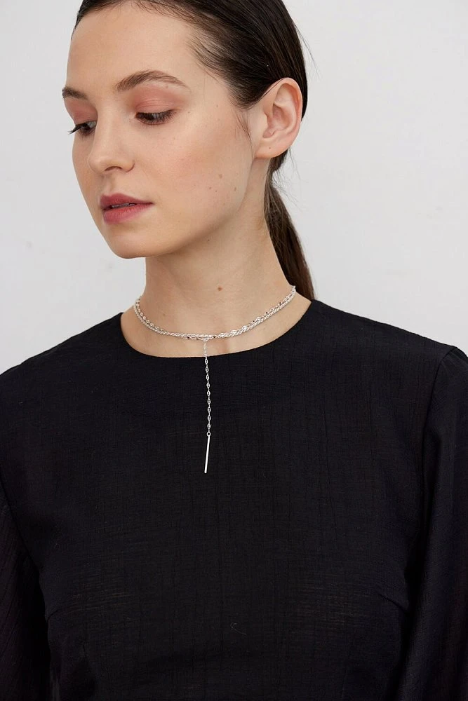 Блуза укороченная на завязках