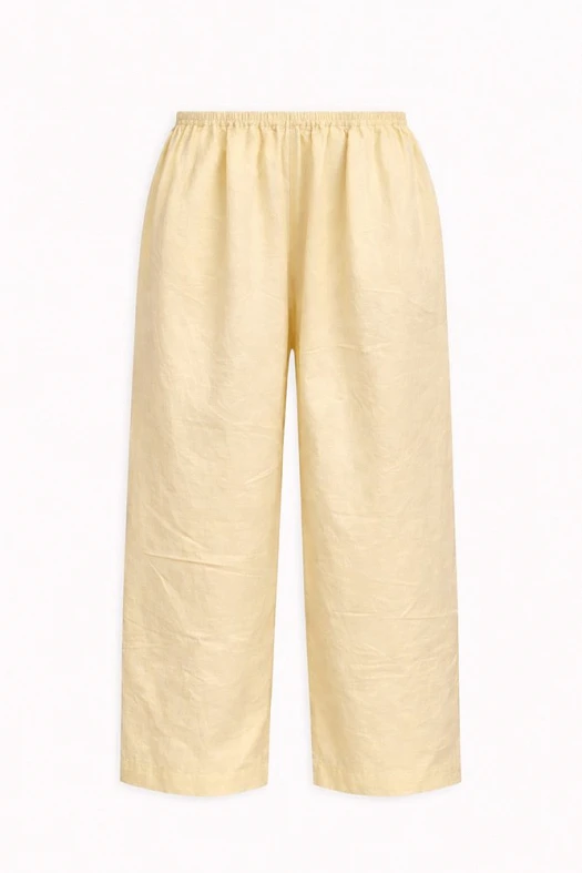 Брюки широкие из хлопка Pima (100% хлопок Светло-желтый; Размер: M-L)