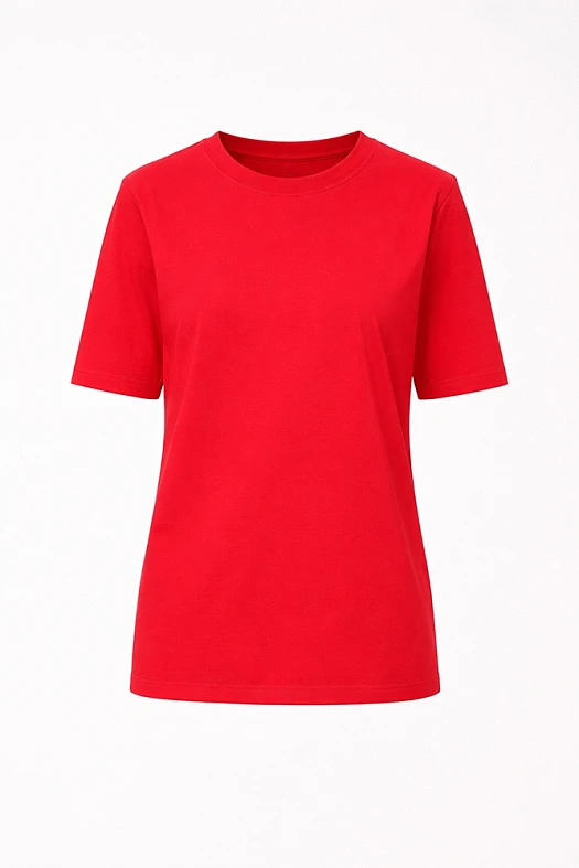 Футболка базовая с удлиненным рукавом (Трикотаж тонкий арт.1845 Красный 80% хлопок, 20% п/э; Размер: S)