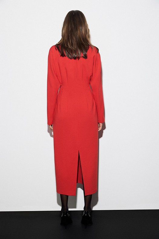 Платье силуэт песочные часы (Вискоза стрейч арт.1976 Красный 33% вискоза, 65% п/э, 2% эластан; Размер: S)