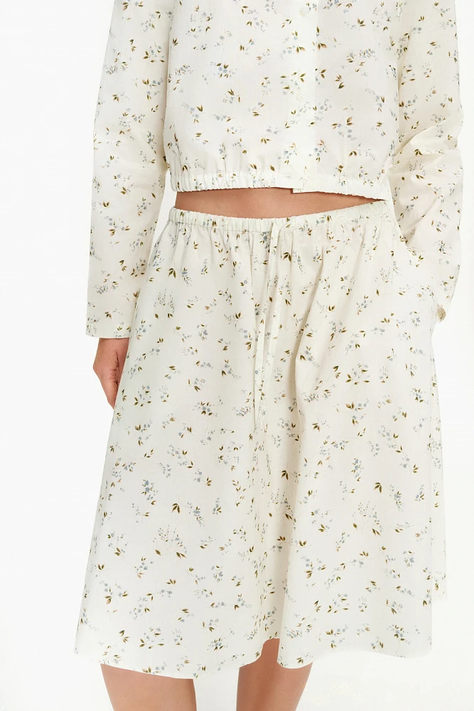 Юбка из хлопка с цветочным принтом
