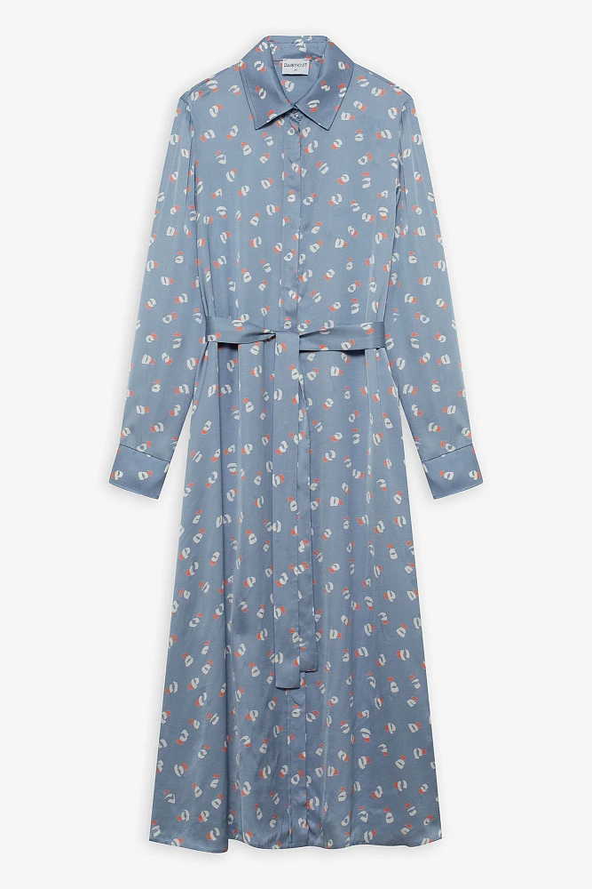 Платье-рубашка миди с поясом