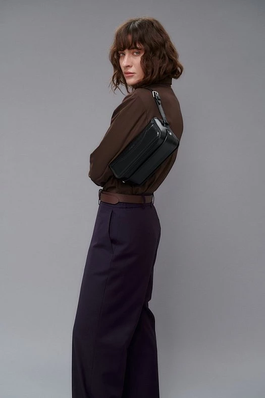 Рубашка классика бамбук (Вискоза бамбук арт.1837 Шоколадный 70% бамбук, 26% хлопок, 4% п/э; Размер: XS)