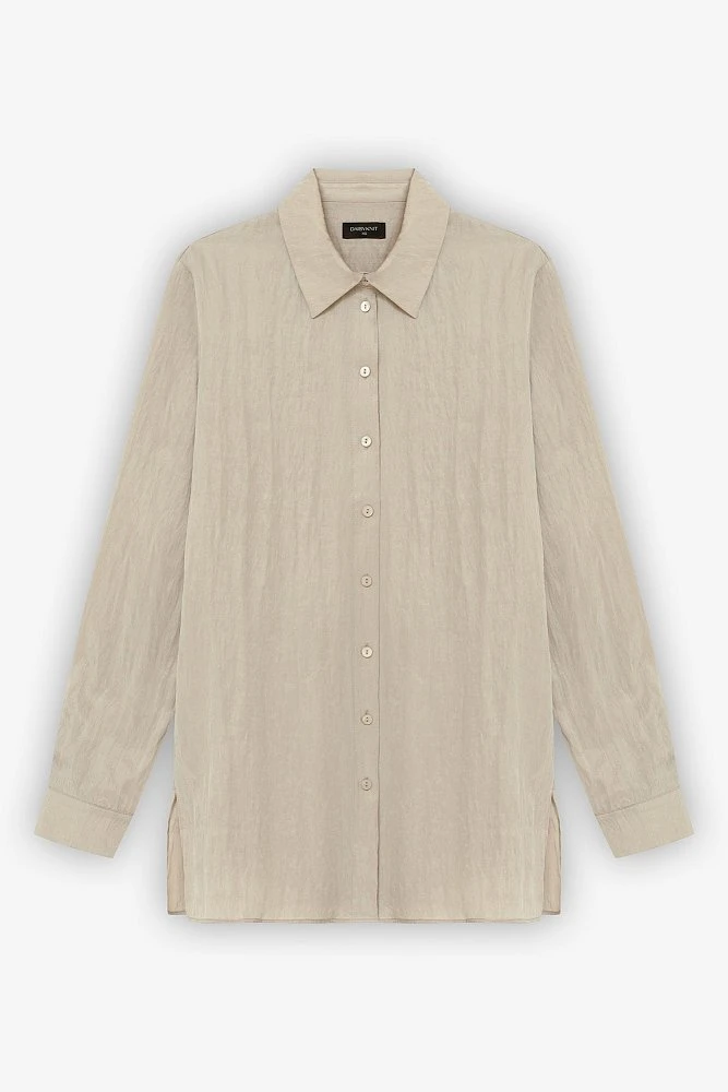 Рубашка прямого кроя с эффектом мокрого шелка