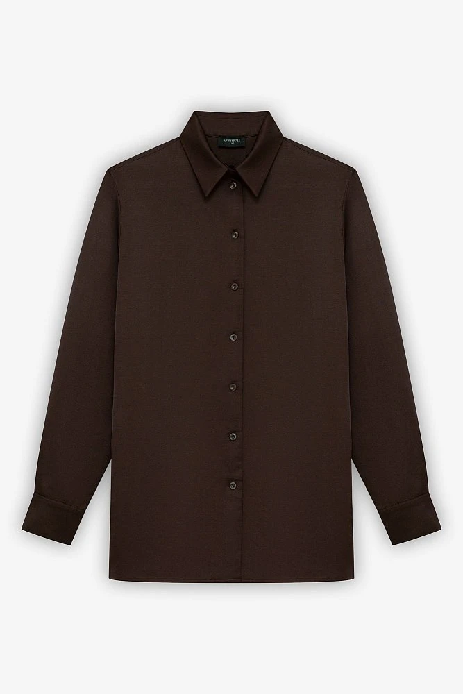 Рубашка из атласной ткани со льном