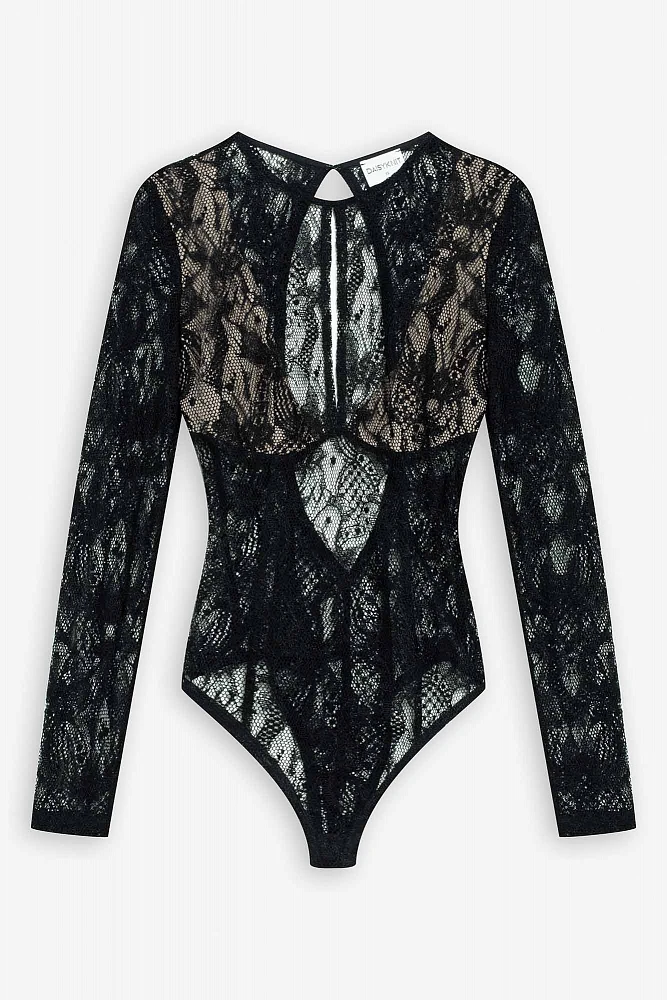Боди из итальянского кружева с открытой спиной