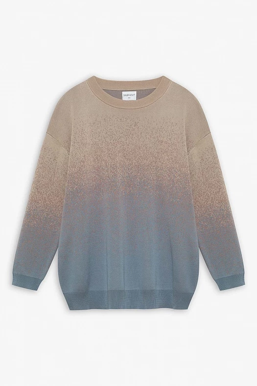 Джемпер с эффектом градиент (100% тенсел Молочный/бежевый/серо-голубой; Размер: M-L)