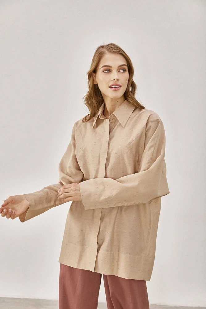 Рубашка оверсайз с подрезами