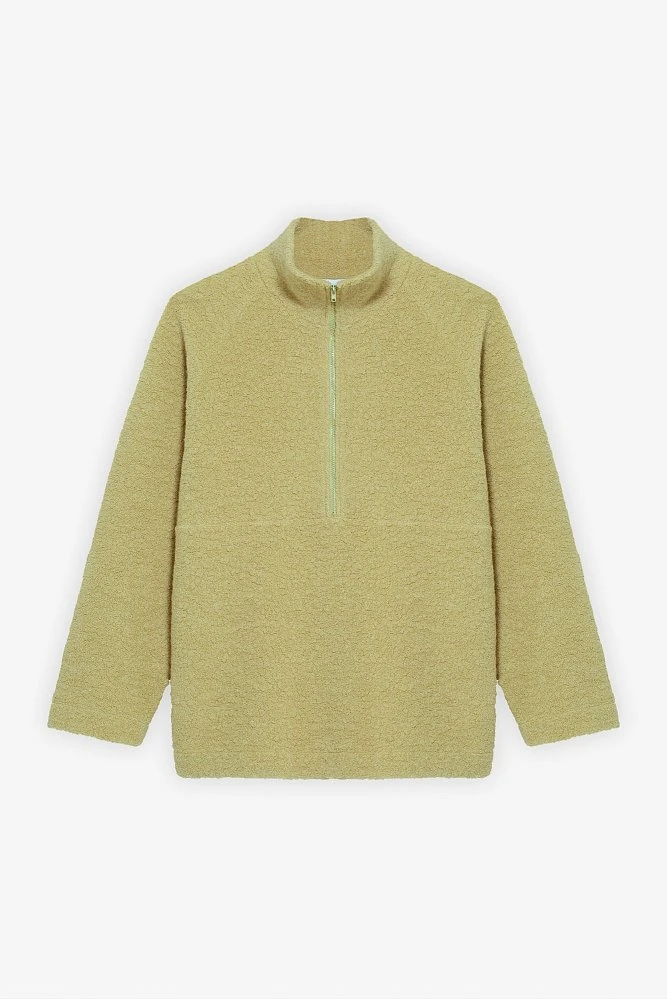 Свитшот на молнии из фактурной шерсти