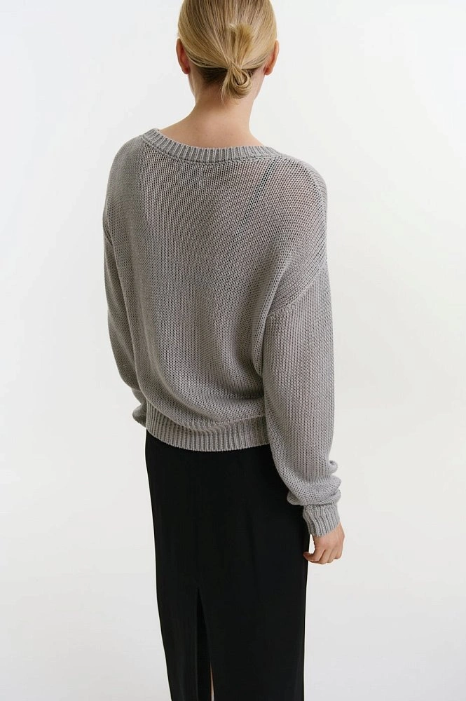 Джемпер базовый из льна и вискозы