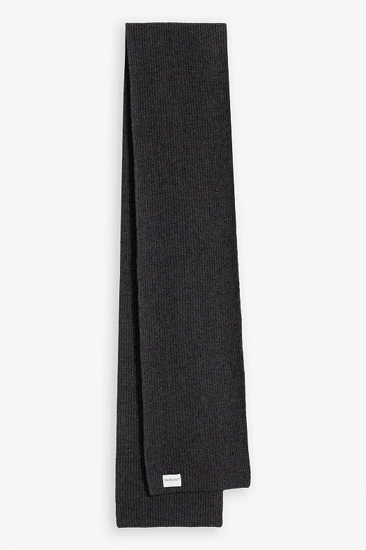 Шарф узкий (100% шерсть Темно-серый; Размер: One size)