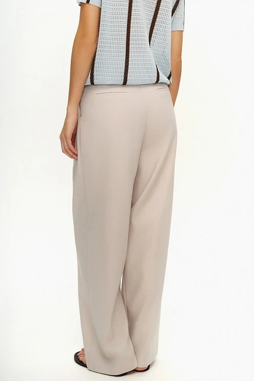 Брюки широкие со льном