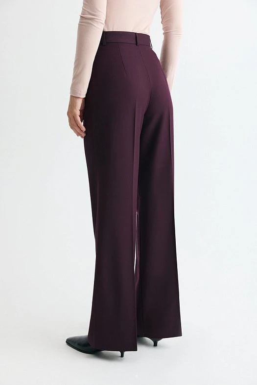 Брюки классические с расширением (Тенсел с шерстью арт.1936 Бордовый 62% тенсел, 25% район, 13% шерсть; Размер: XL)