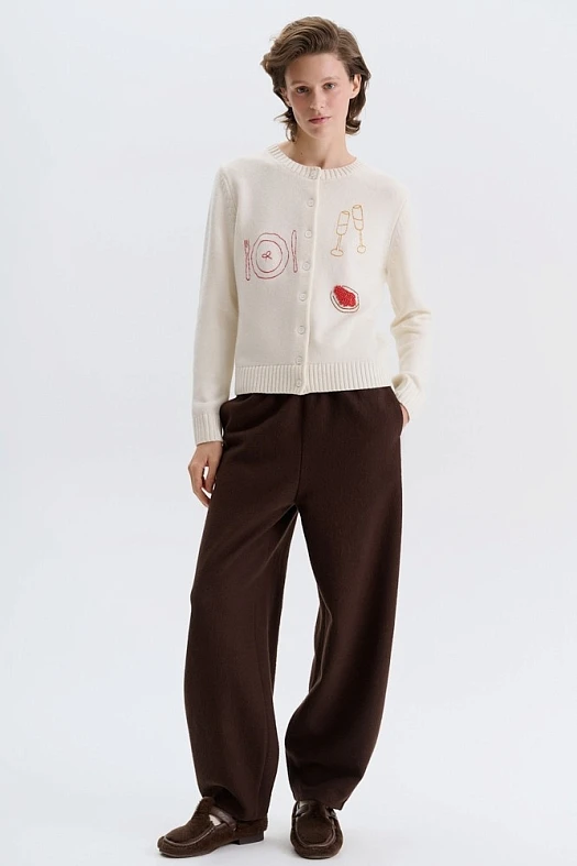 Брюки из шерсти boiled wool (Драп арт.1963 Шоколадный 100% шерсть; Размер: L)