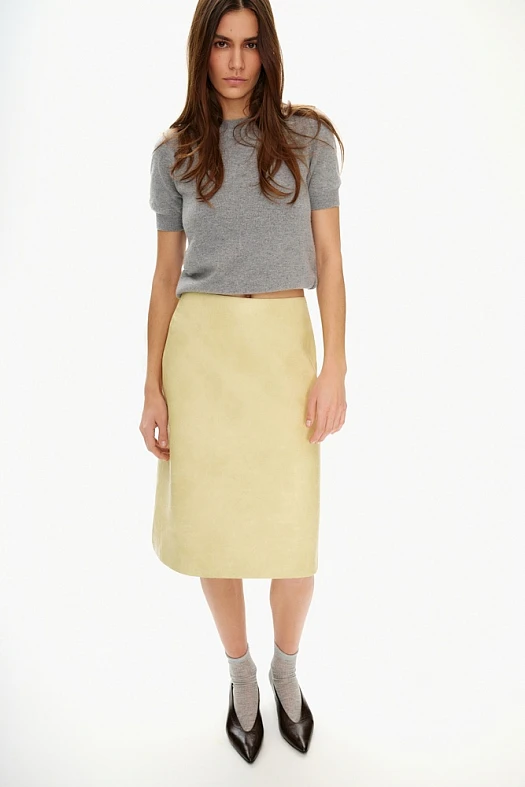 Юбка из экокожи (50% полиуретан, 50% п/э; Размер: L)