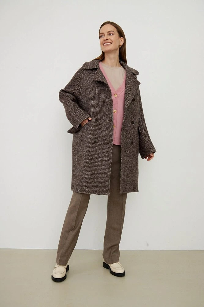 Пальто миди из смесовой шерсти