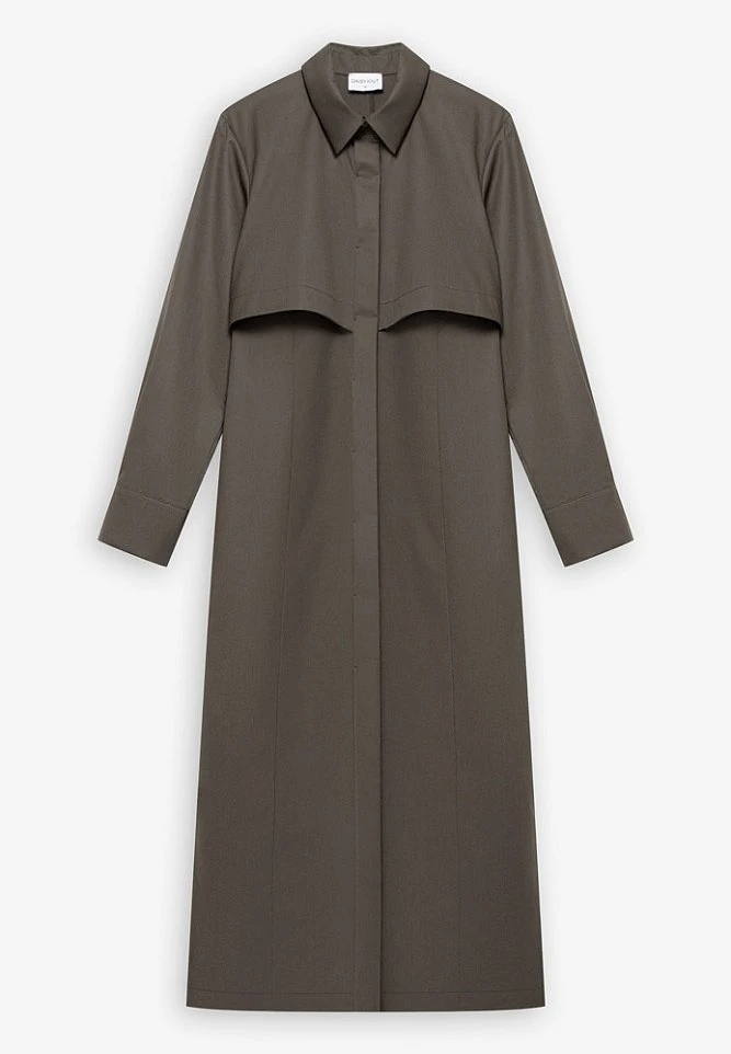 Платье-рубашка миди из смесового хлопка