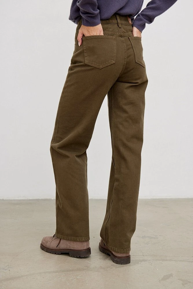 Джинсы широкие с кокеткой