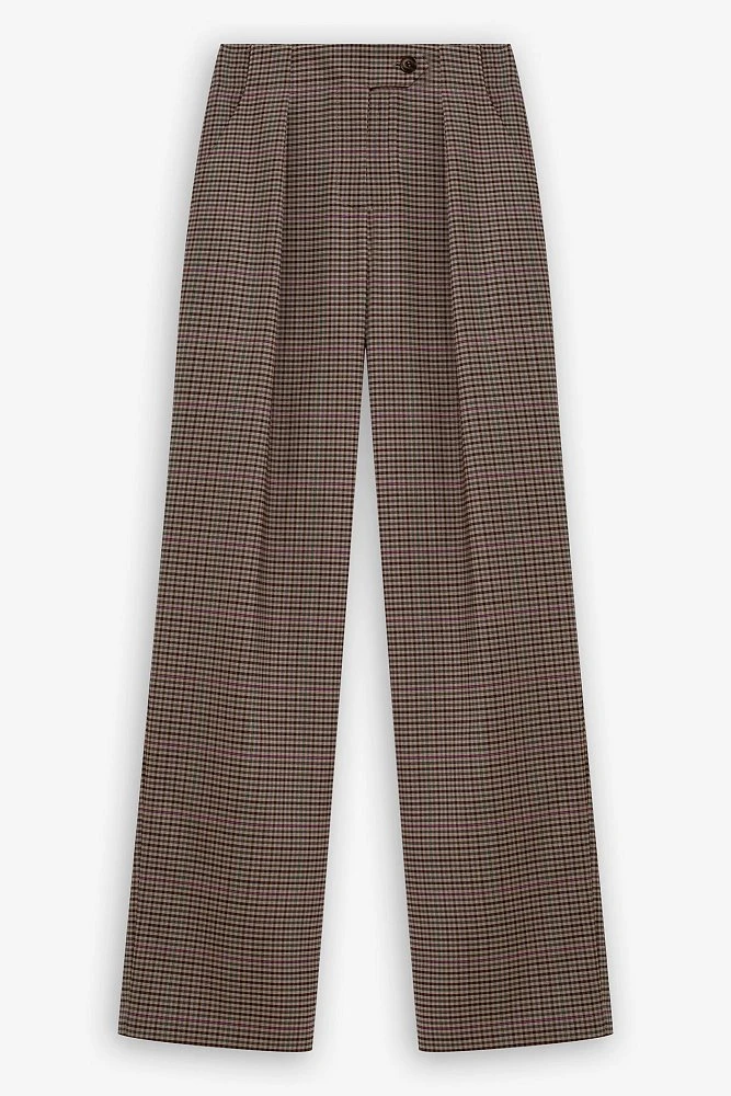 Брюки прямые со складками из премиальной итальянской костюмной шерсти