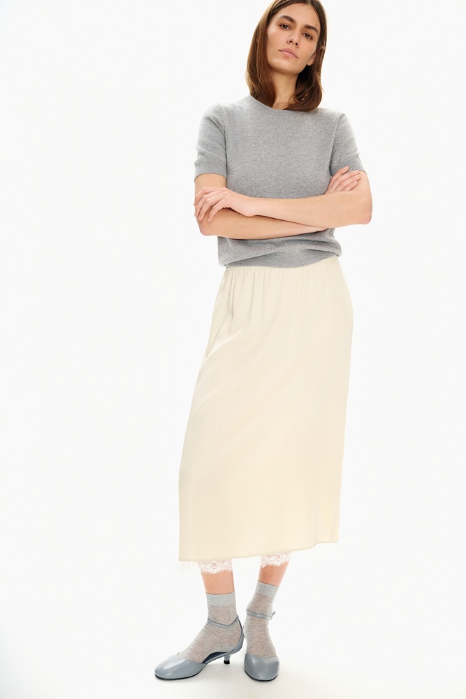Юбка миди в бельевом стиле с кружевом 9890₽