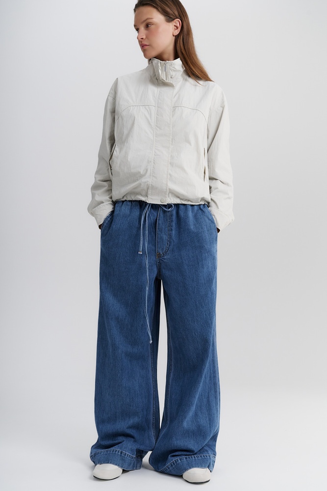 Джинсы широкие на кулиске 11890₽