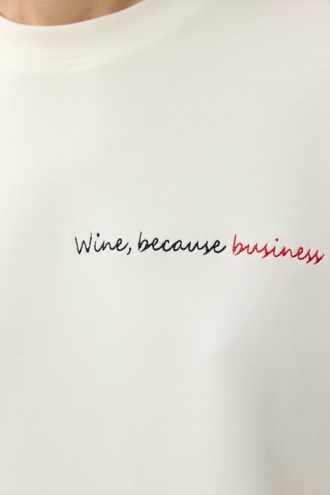 Свитшот из смесового хлопка с вышивкой Wine, because business Свитшот из смесового хлопка с вышивкой Wine, because business