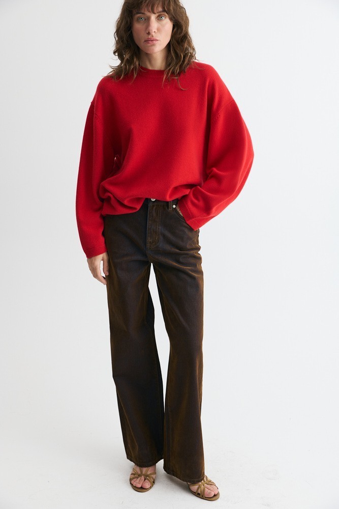 Джинсы прямые из денима с велюровым эффектом 13890₽