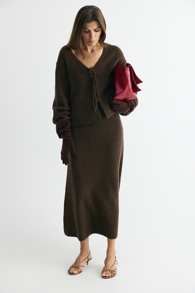 Юбка миди из фактурной пряжи с шерстью 12890₽