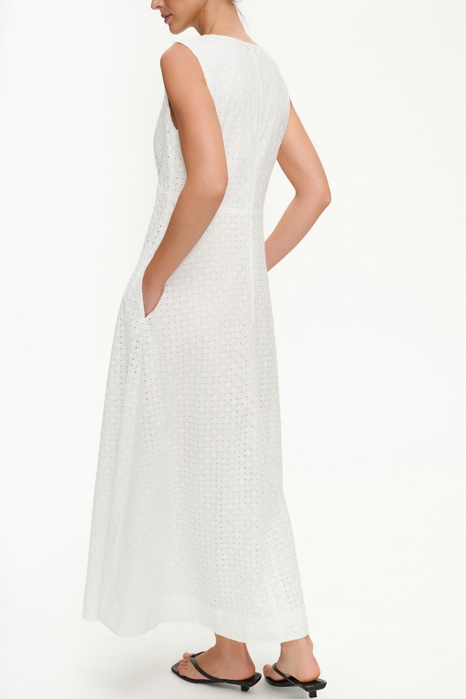 Платье макси из хлопка Broderie Anglaise