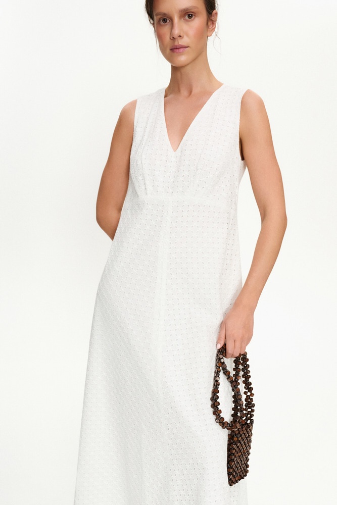 Платье макси из хлопка Broderie Anglaise