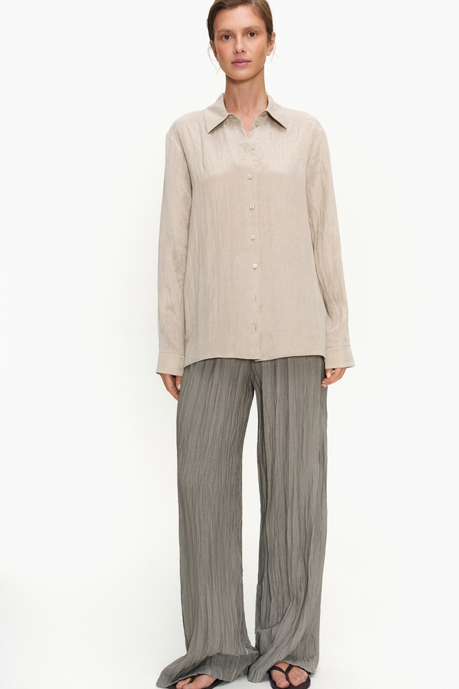 Рубашка прямого кроя с эффектом мокрого шелка 11800₽