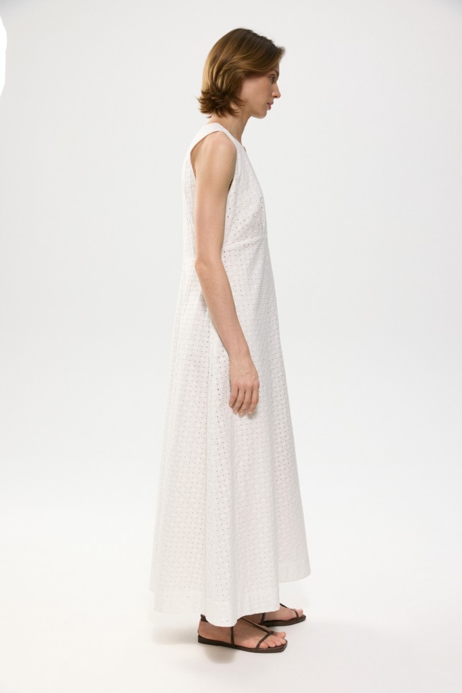 Платье макси из хлопка Broderie Anglaise Платье макси из хлопка Broderie Anglaise