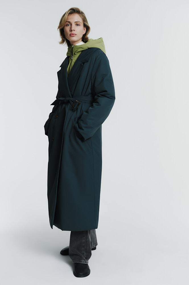 

Пуховик с внутренней курткой, Темно-зелёный