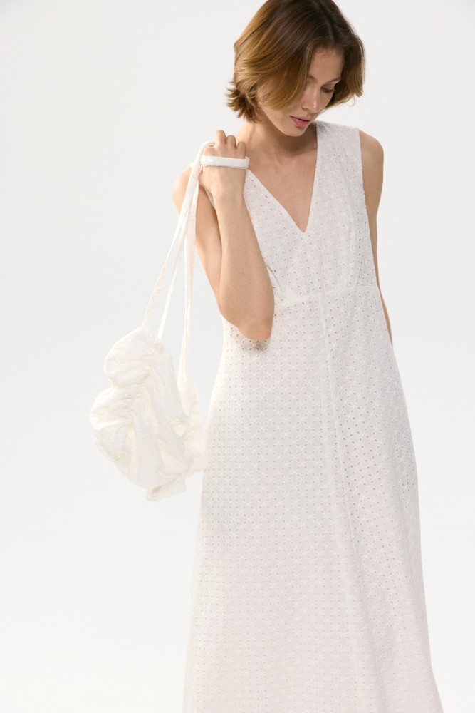 Платье макси из хлопка Broderie Anglaise Платье макси из хлопка Broderie Anglaise