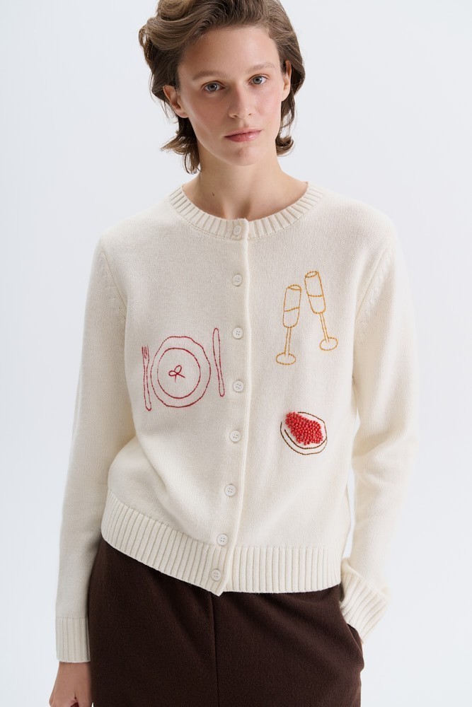 Кардиган из шерсти с вышивкой 17890₽