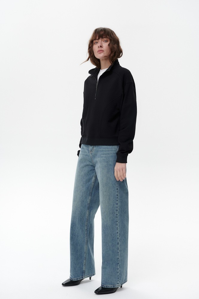Джинсы Wide leg с винтажным эффектом Джинсы Wide leg с винтажным эффектом