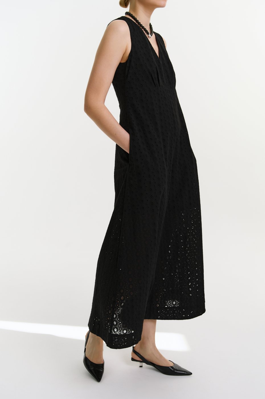 Платье макси из хлопка Broderie Anglaise Платье макси из хлопка Broderie Anglaise